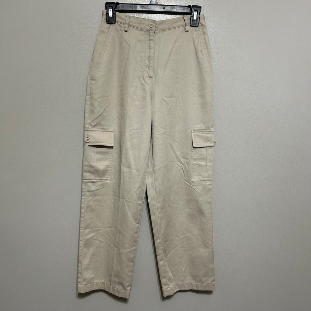 Liz Claiborne Pants 4P 25X25 Khaki High Rise Straight Twill Cargo Gorpcore Y2k